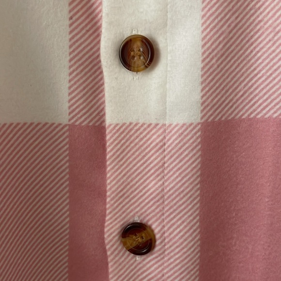 Pink and white flannel button down shirt. Never worn ! - Picture 2 of 2